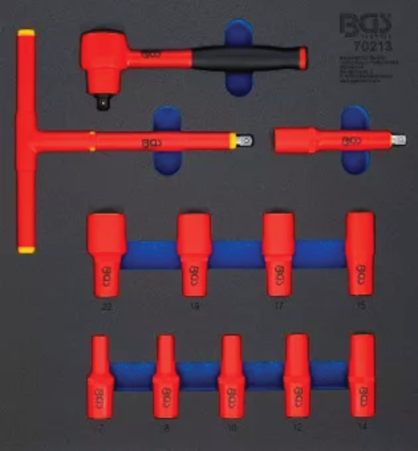 VDE Steckschlüsselsatz 3/8" Werkzeugwagen Einlage 12-tlg.